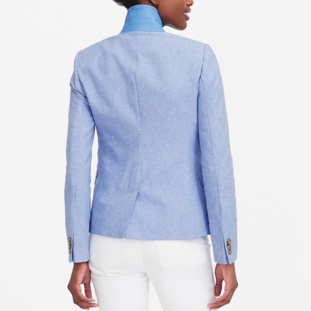 JCrew Schoolboy Blazer in Blue Linen